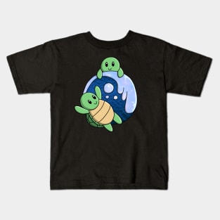 Sea Turtle Waves Kids T-Shirt